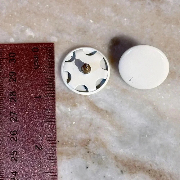 White Enamel Button Style Pierced Stud Statement Earrings by Park Lane Jewelry - Picture 3 of 5